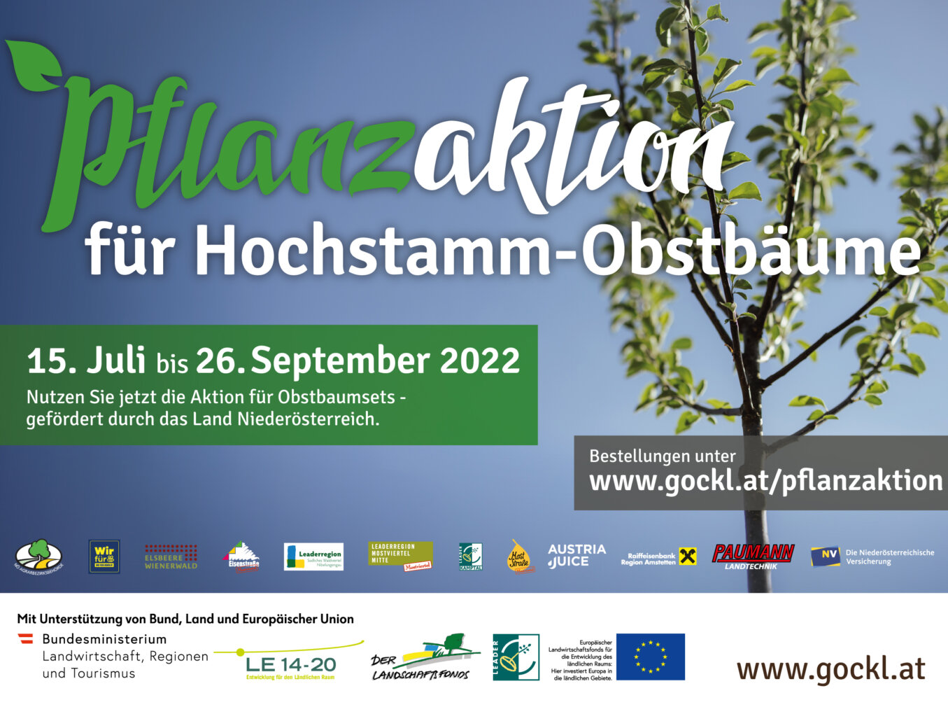 Obstbaum-Pflanzaktion: Noch bis 26. September Obstbaumsets bestellen
